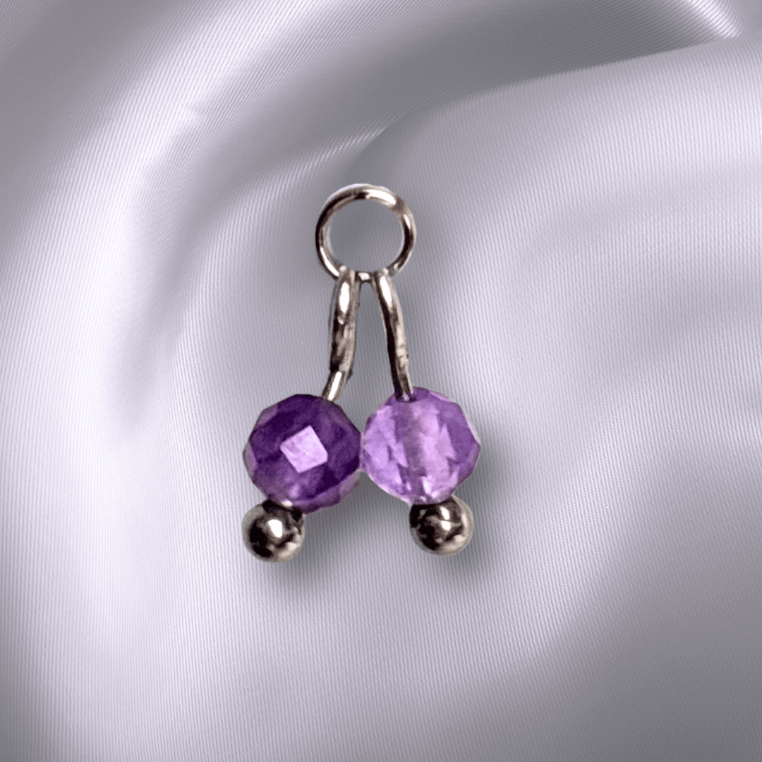 The Guide Crystals Amethyst Cherry Charm for Stud Earrings