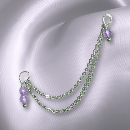 The Guide Crystals Amethyst Cordellia Chain Crystal Earring Charm