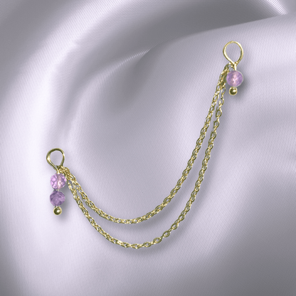The Guide Crystals Amethyst Cordellia Chain Crystal Earring Charm