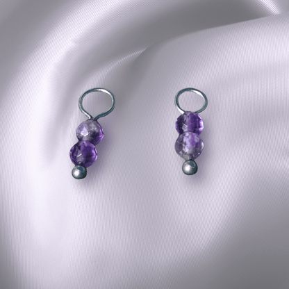 The Guide Crystals Amethyst Double Dew Drop Crystal Earring Charms
