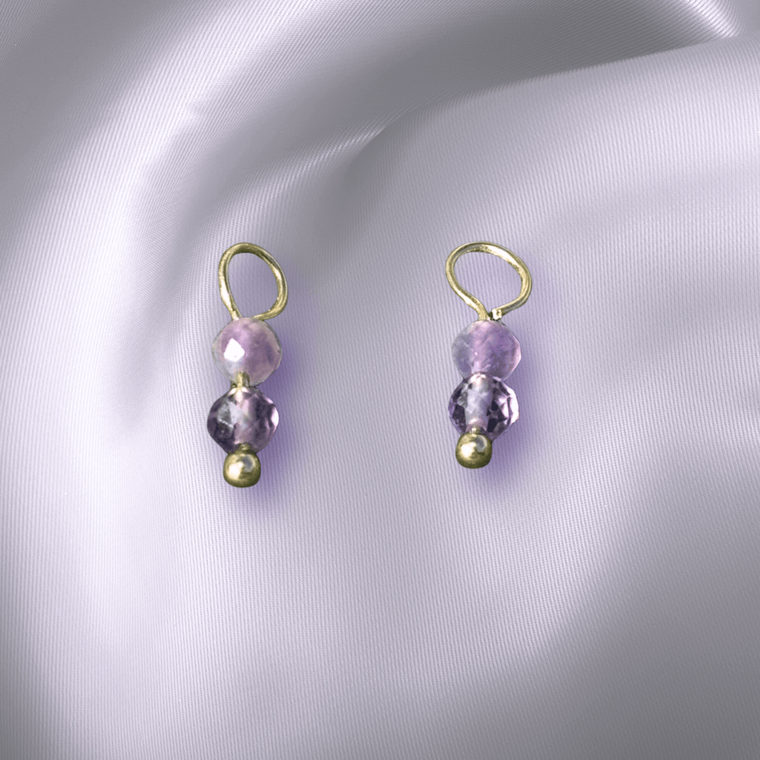 The Guide Crystals Amethyst Double Dew Drop Crystal Earring Charms