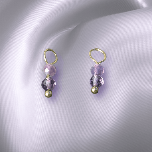 The Guide Crystals Amethyst Double Dew Drop Crystal Earring Charms