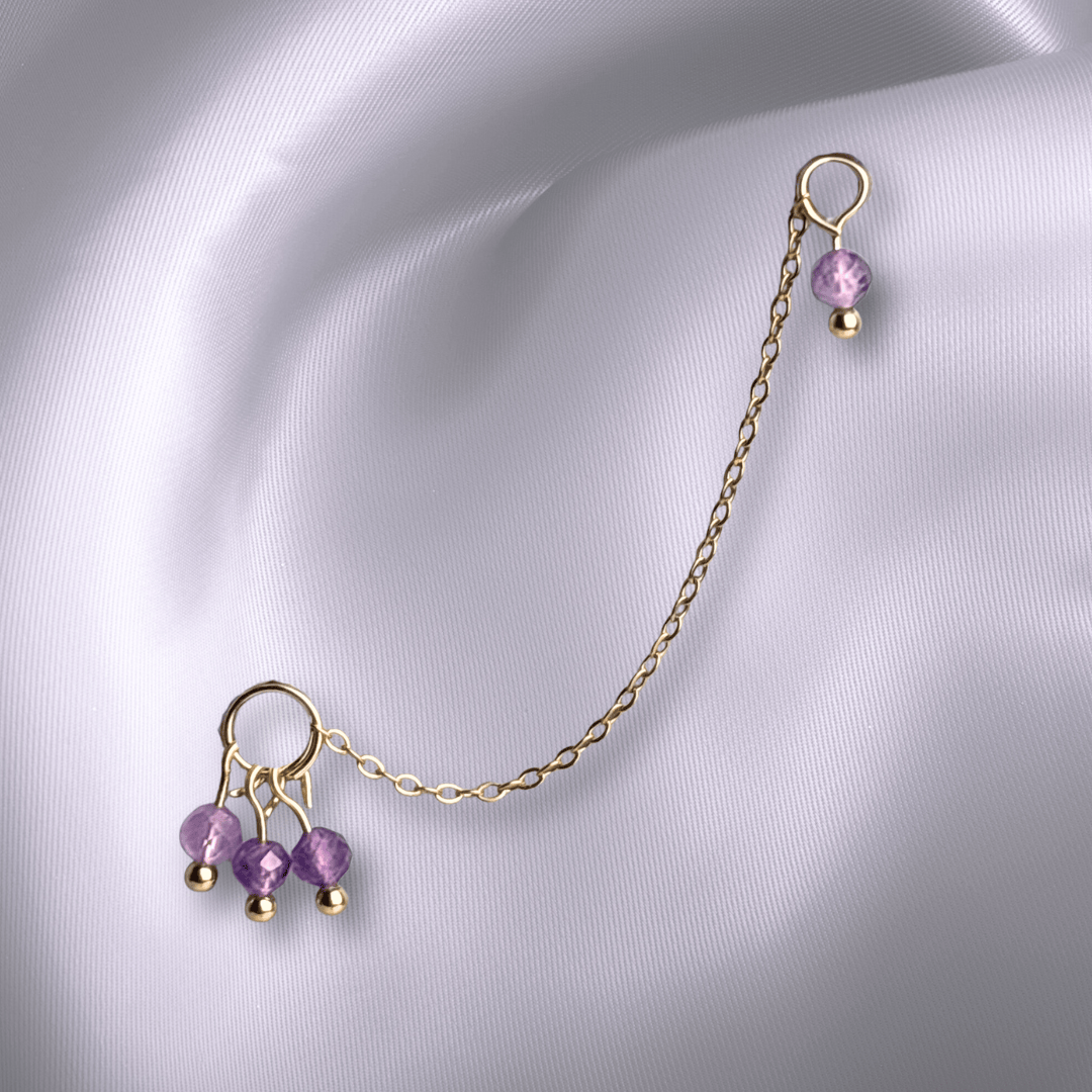 The Guide Crystals Amethyst Grape Chain Earring Charm