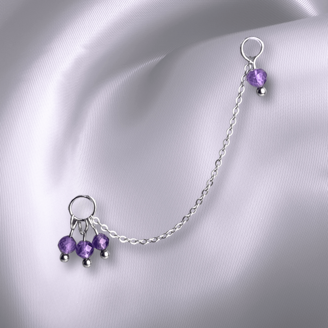 The Guide Crystals Amethyst Grape Chain Earring Charm