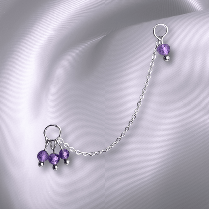 The Guide Crystals Amethyst Grape Chain Earring Charm