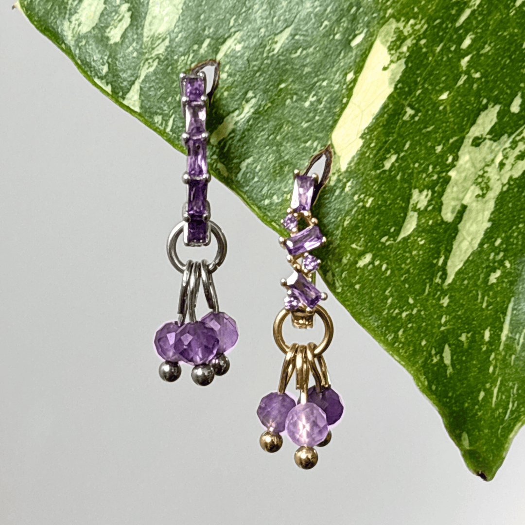 The Guide Crystals Amethyst Grape Crystal Earring Charm