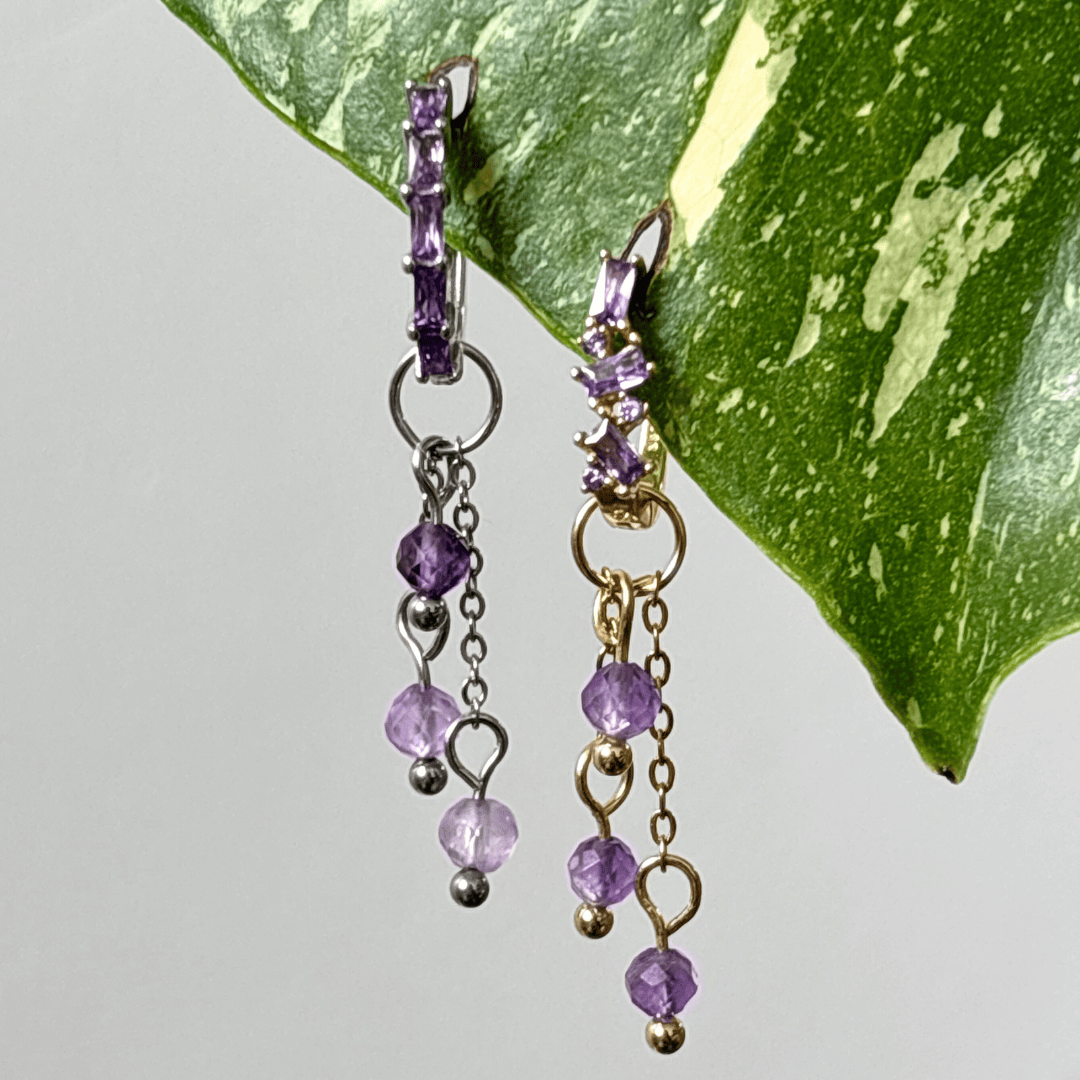 The Guide Crystals Amethyst Lily of the Valley Crystal Earring Charm