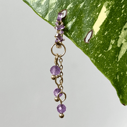The Guide Crystals Gold | 1 PC Single Amethyst Lily of the Valley Crystal Earring Charm