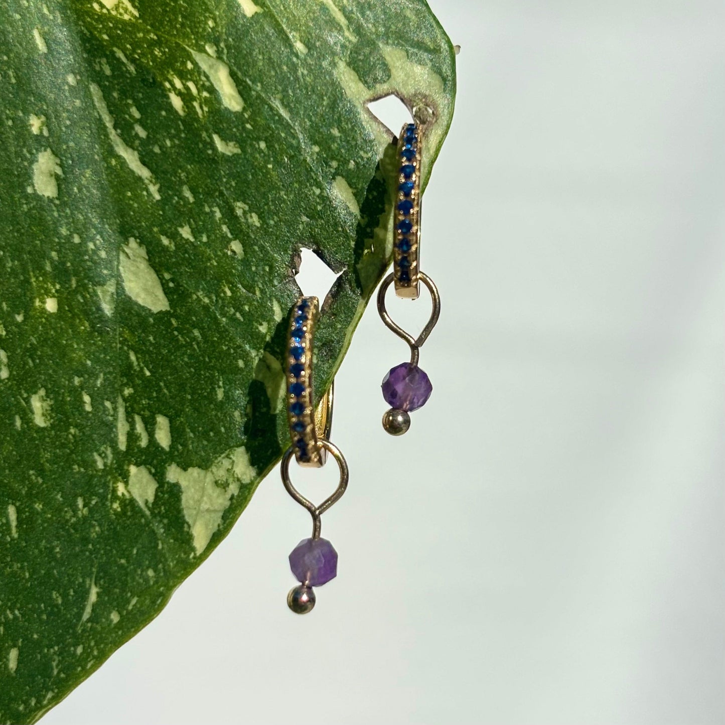 The Guide Crystals Amethyst Single Dew Drop Crystal Earring Charms