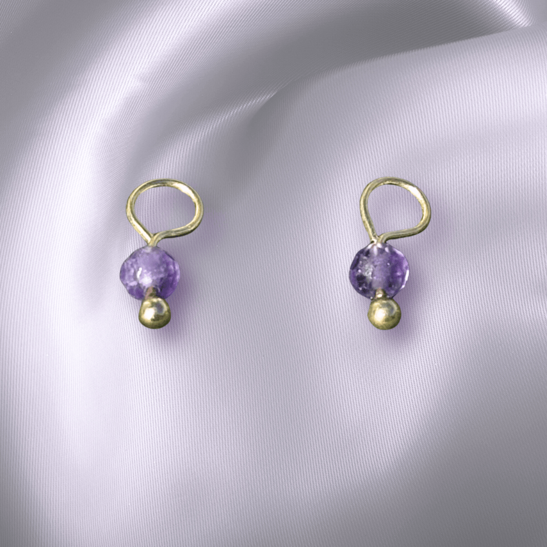 The Guide Crystals Amethyst Single Dew Drop Crystal Earring Charms