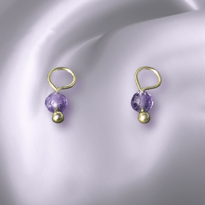 The Guide Crystals Amethyst Single Dew Drop Crystal Earring Charms