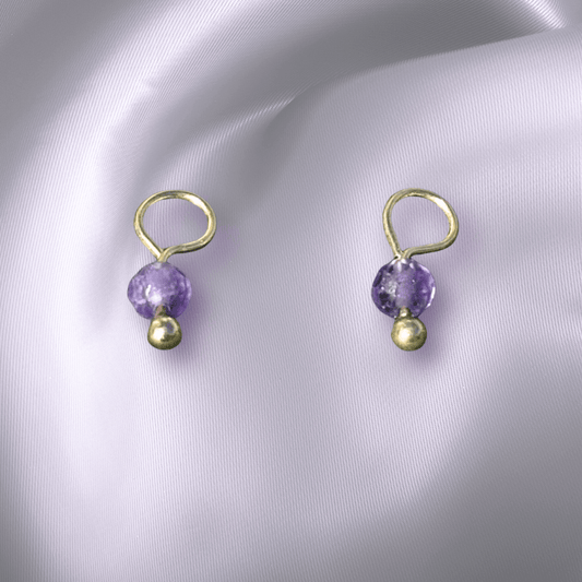The Guide Crystals Amethyst Single Dew Drop Crystal Earring Charms