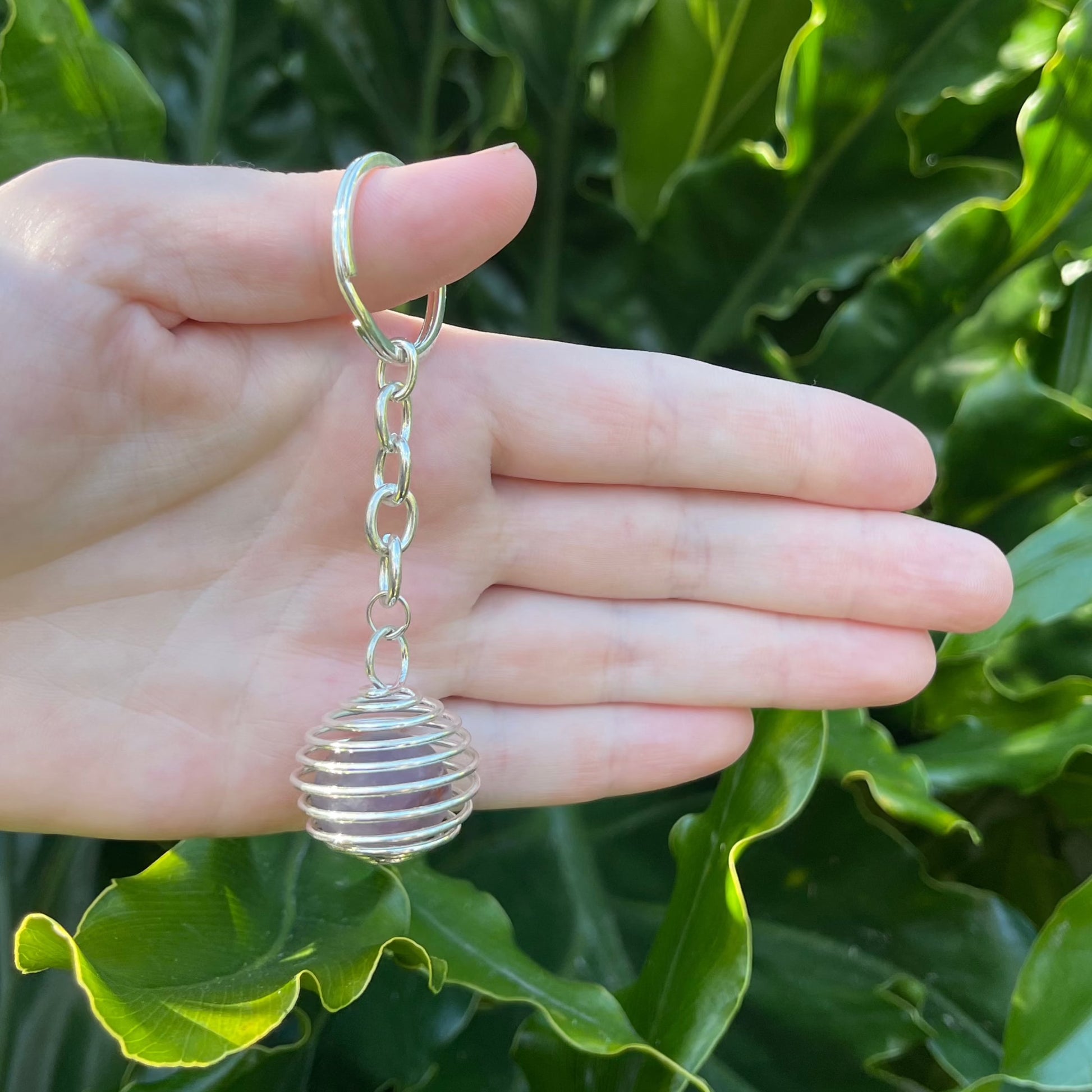 The Guide Crystals Keychain Amethyst Keychain Tumbled Stone