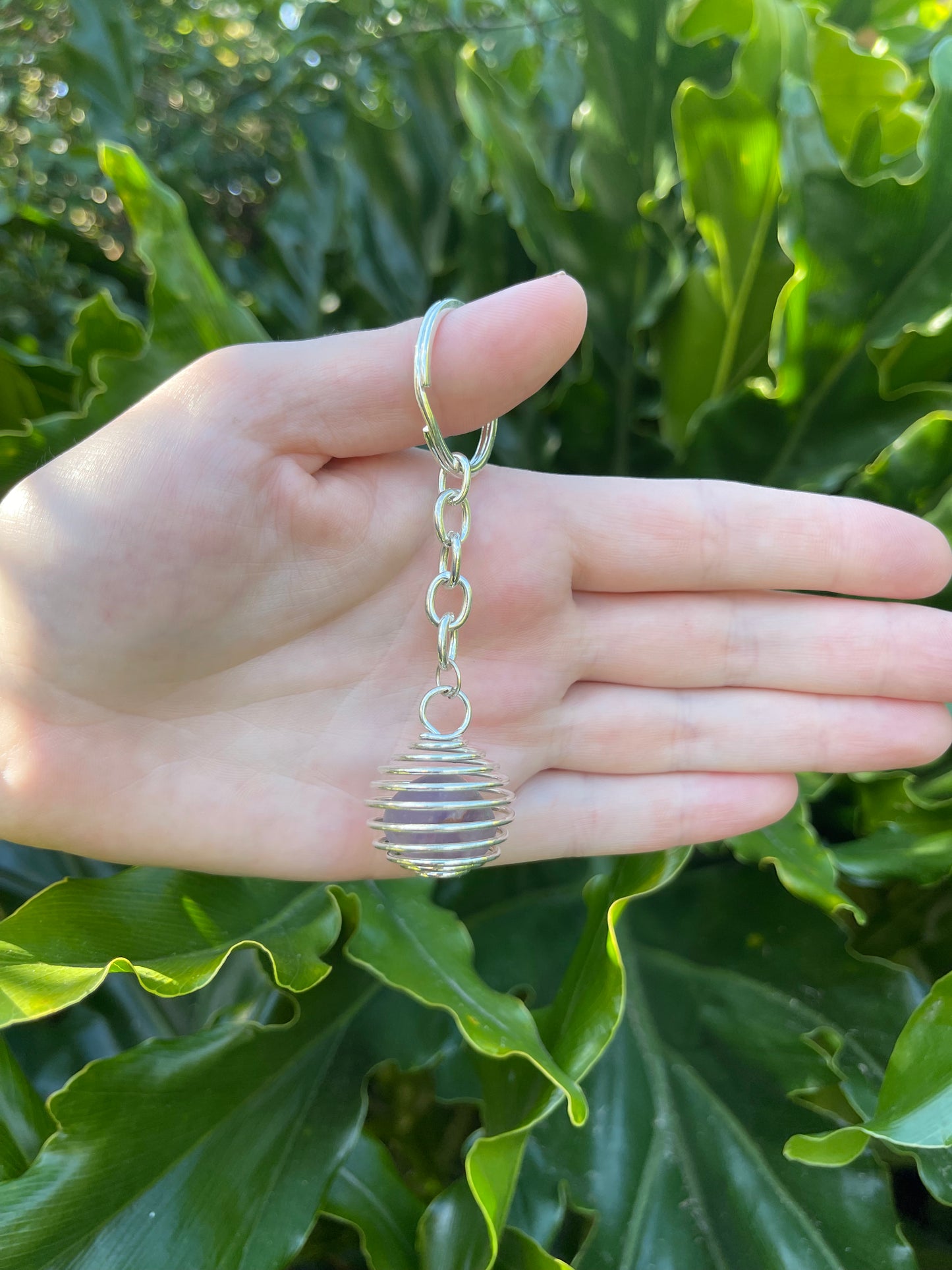 The Guide Crystals Keychain Amethyst Keychain Tumbled Stone