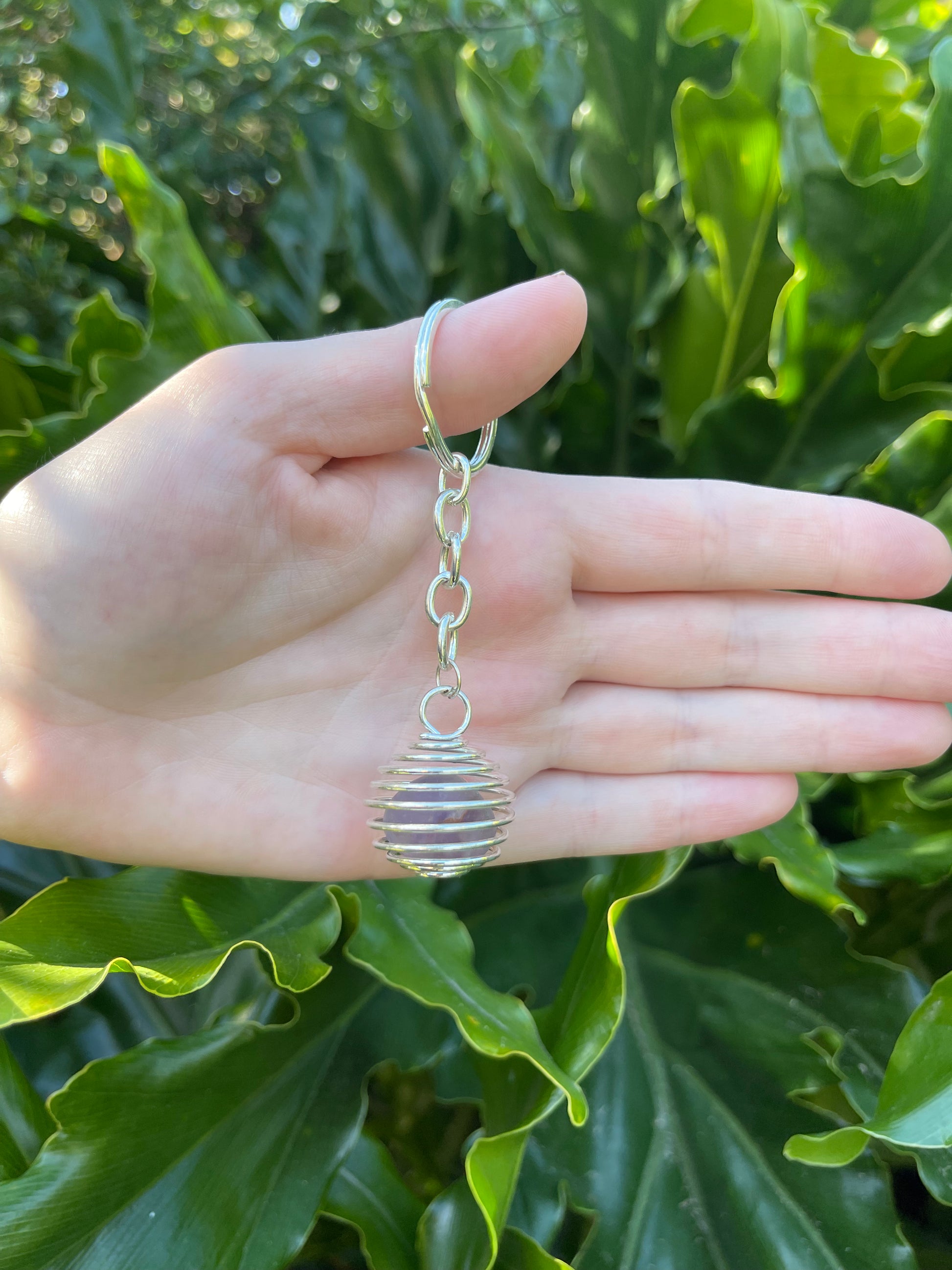 The Guide Crystals Keychain Amethyst Keychain Tumbled Stone