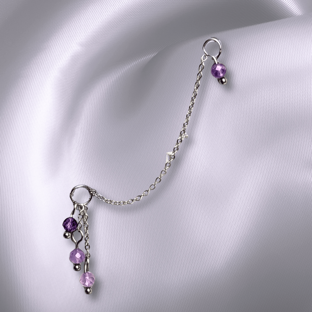 The Guide Crystals Amethyst Waterfall Earring Chain