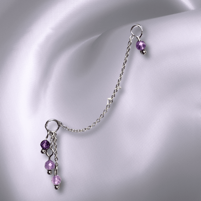 The Guide Crystals Amethyst Waterfall Earring Chain