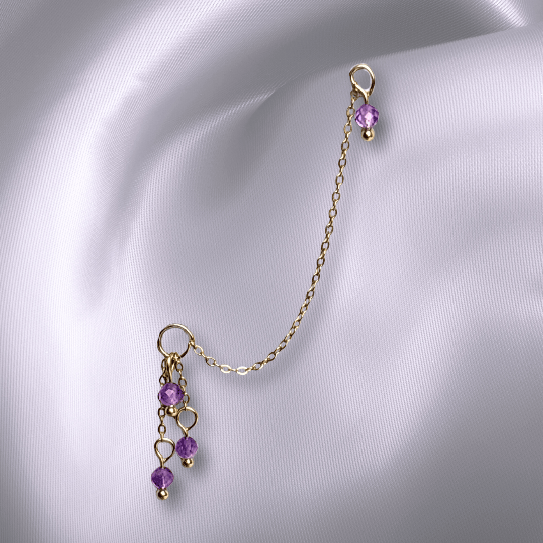 The Guide Crystals Amethyst Waterfall Earring Chain