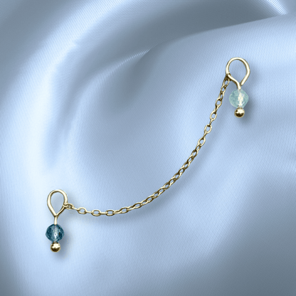 The Guide Crystals Aquamarine Aphrodite Chain Crystal Earring Charm