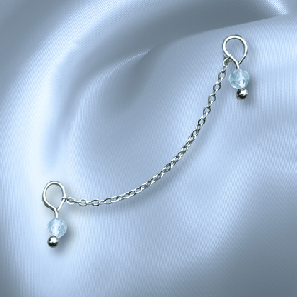 The Guide Crystals Aquamarine Aphrodite Chain Crystal Earring Charm