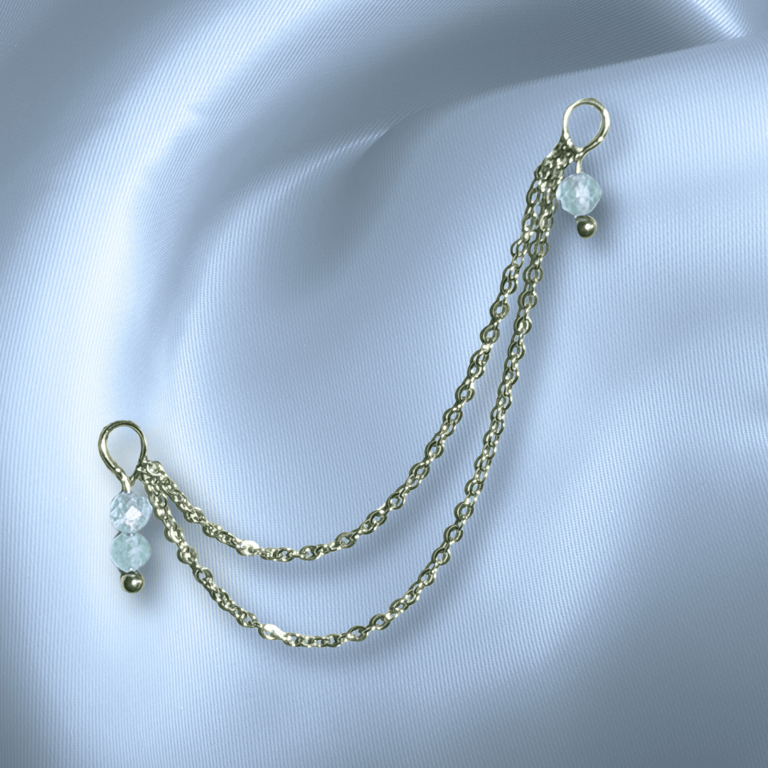 The Guide Crystals Aquamarine Cordellia Chain Crystal Earring Charm