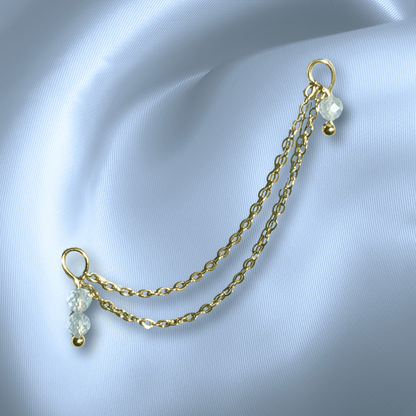 The Guide Crystals Aquamarine Cordellia Chain Crystal Earring Charm
