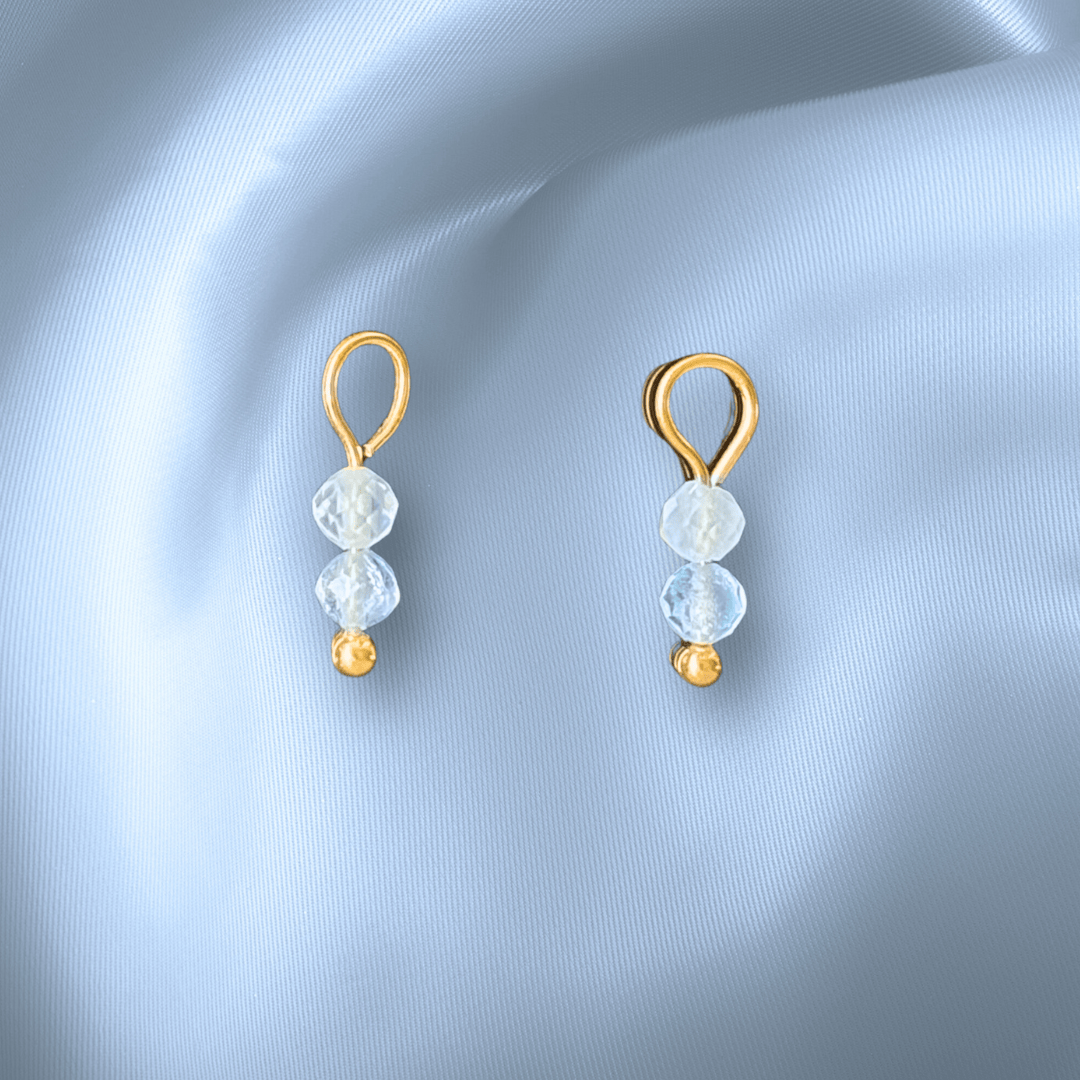 The Guide Crystals Aquamarine Double Dew Drop Crystal Earring Charms