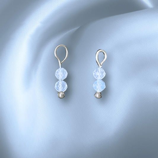 The Guide Crystals Aquamarine Double Dew Drop Crystal Earring Charms