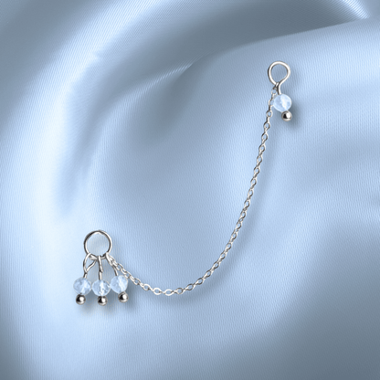 The Guide Crystals Aquamarine Grape Chain Earring Charm