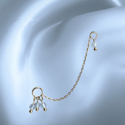 The Guide Crystals Aquamarine Grape Chain Earring Charm