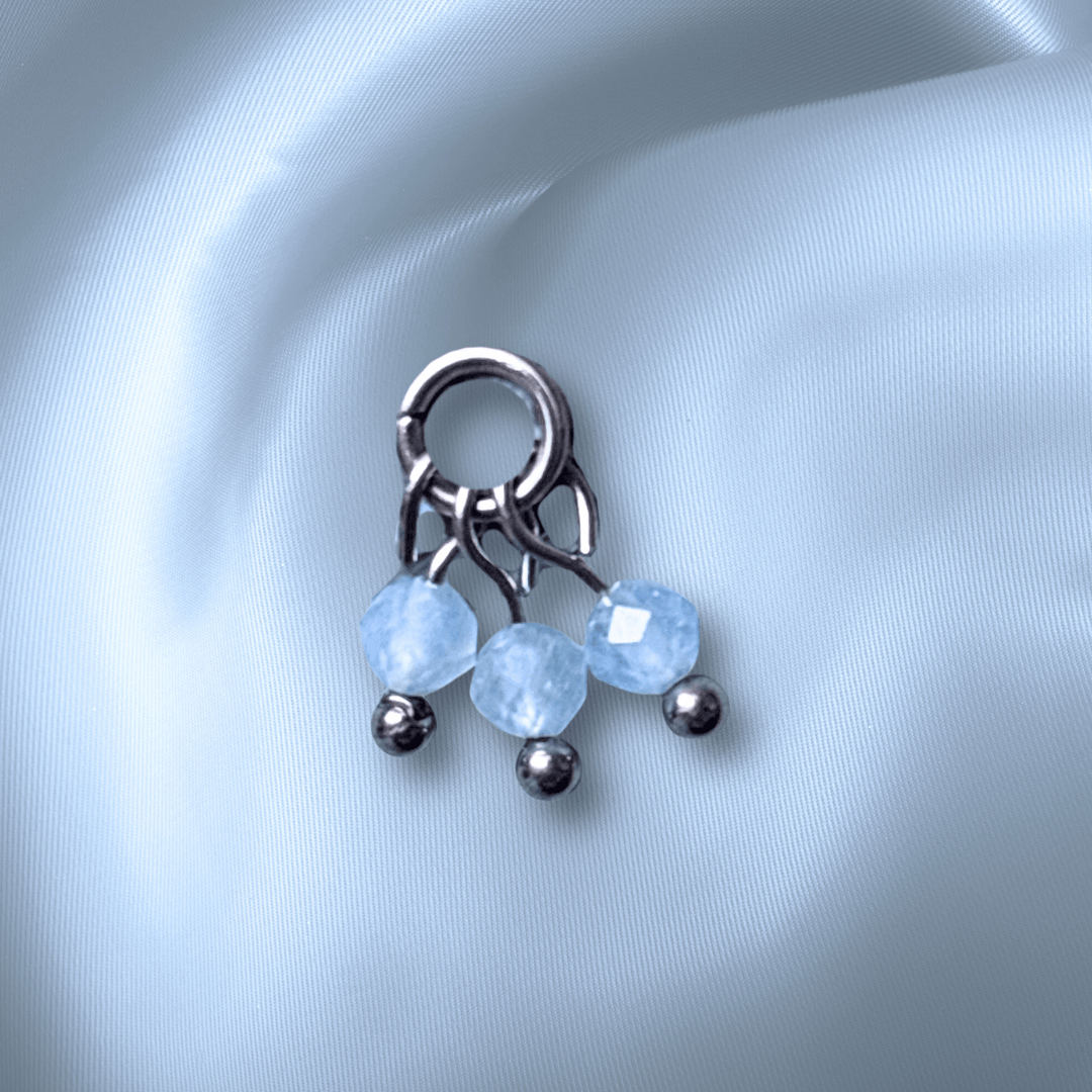 The Guide Crystals Aquamarine Grape Crystal Earring Charm