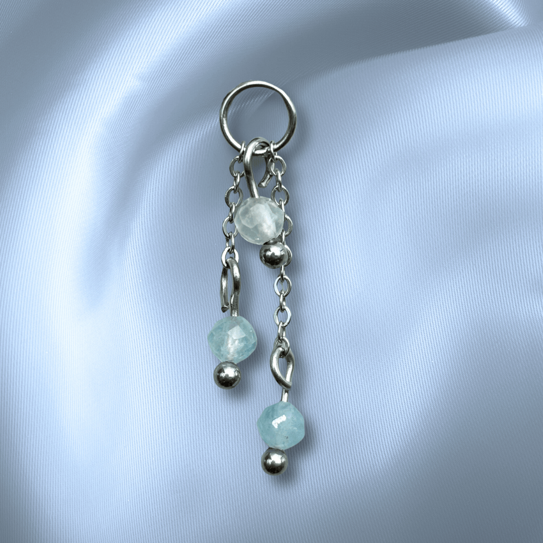 The Guide Crystals Aquamarine Lily of the Valley Crystal Earring Charm