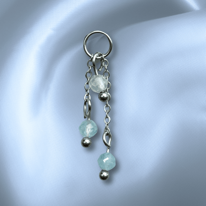 The Guide Crystals Aquamarine Lily of the Valley Crystal Earring Charm