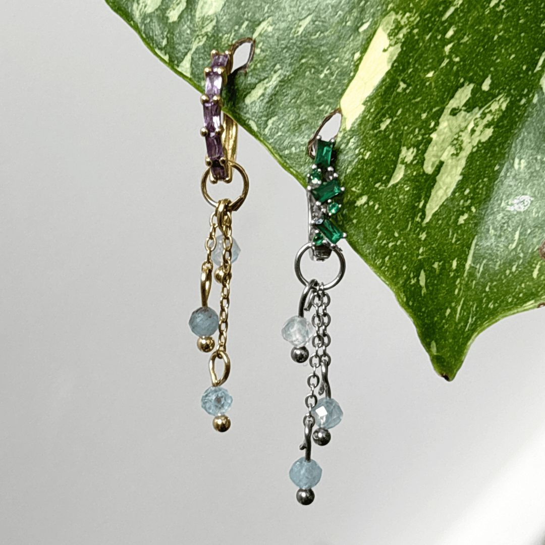 The Guide Crystals Aquamarine Lily of the Valley Crystal Earring Charm