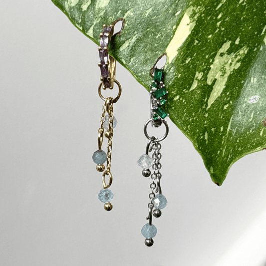 The Guide Crystals Aquamarine Lily of the Valley Crystal Earring Charm