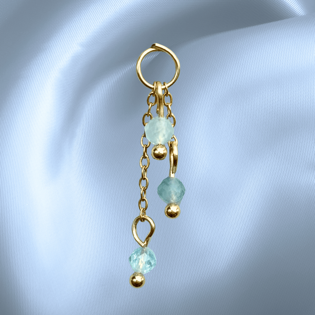 The Guide Crystals Aquamarine Lily of the Valley Crystal Earring Charm