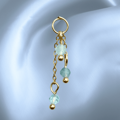 The Guide Crystals Aquamarine Lily of the Valley Crystal Earring Charm