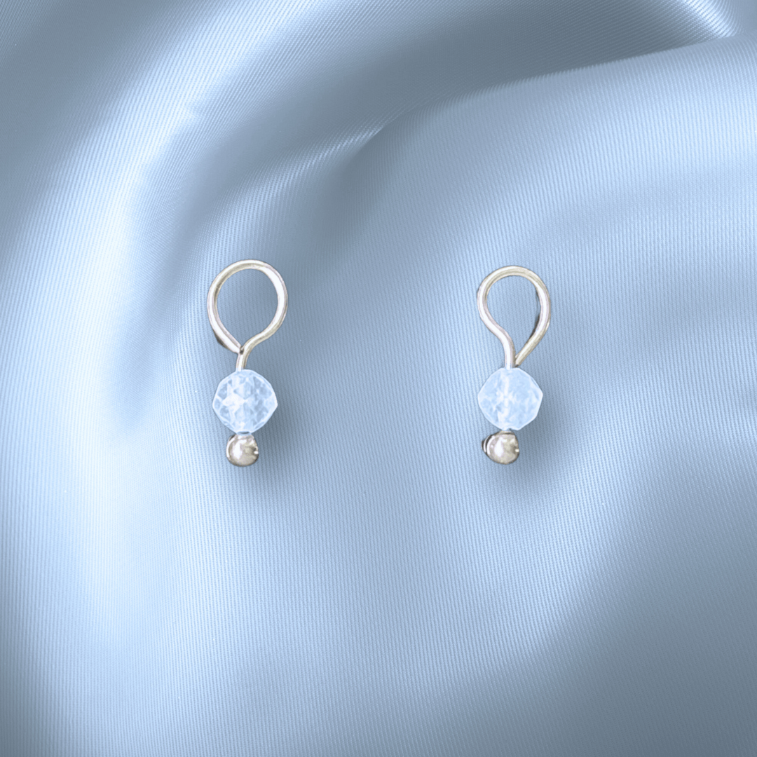 The Guide Crystals Aquamarine Single Dew Drop Crystal Earring Charms
