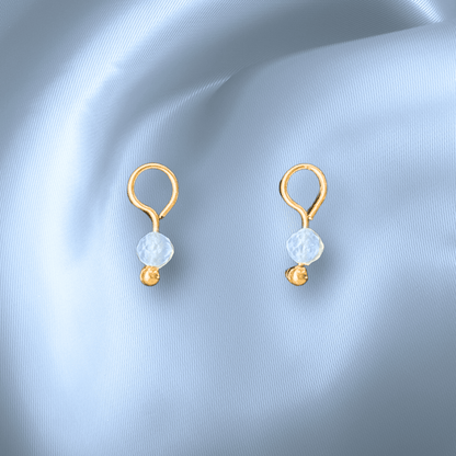 The Guide Crystals Aquamarine Single Dew Drop Crystal Earring Charms