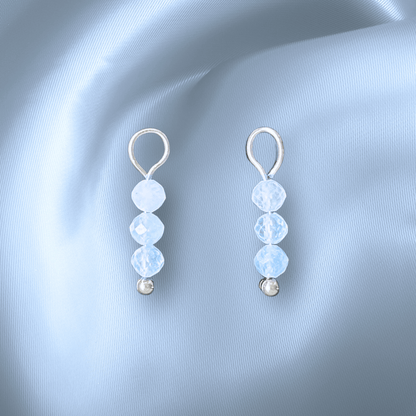 The Guide Crystals Aquamarine Triple Dew Drop Crystal Earring Charms