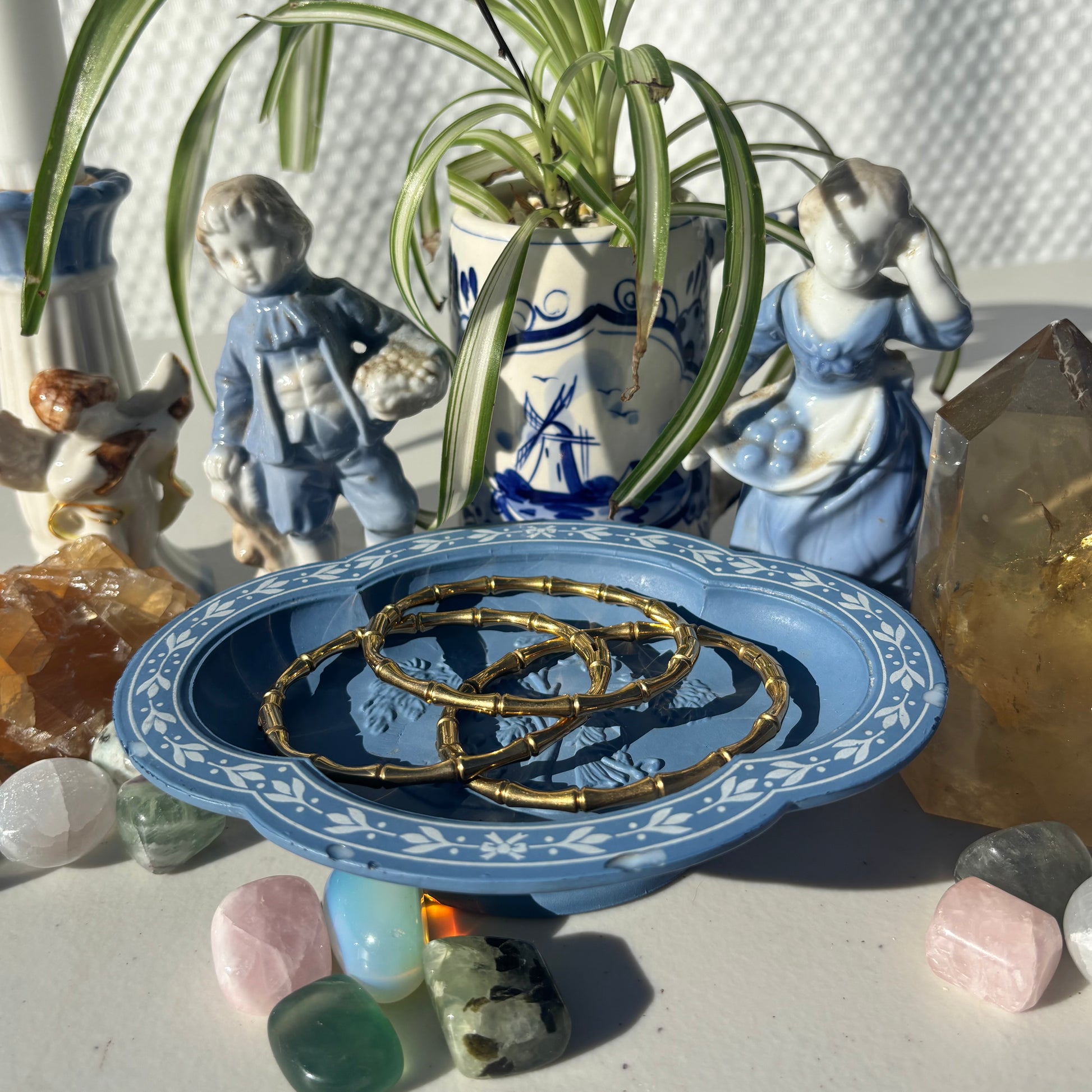 The Guide Crystals Bamboo Gold Bangle