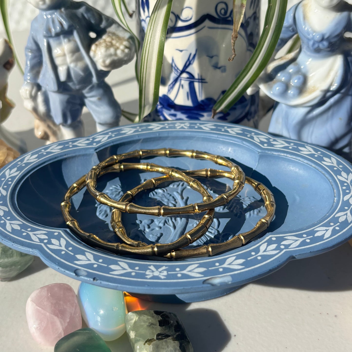 The Guide Crystals Bamboo Gold Bangle