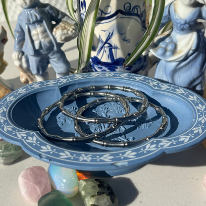 The Guide Crystals Bamboo Silver Bangle