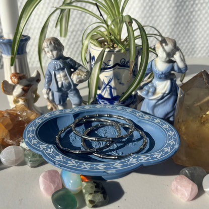 The Guide Crystals Bamboo Silver Bangle