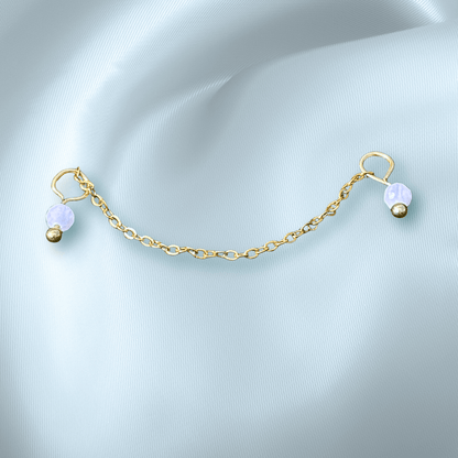 The Guide Crystals Blue Lace Agate Aphrodite Chain Crystal Earring Charm