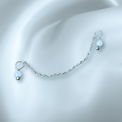 The Guide Crystals Blue Lace Agate Aphrodite Chain Crystal Earring Charm