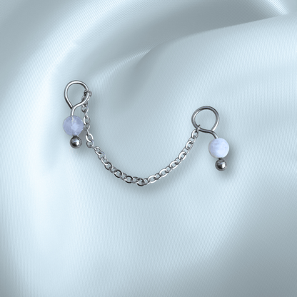 The Guide Crystals Blue Lace Agate Aurora Chain Crystal Earring Charm