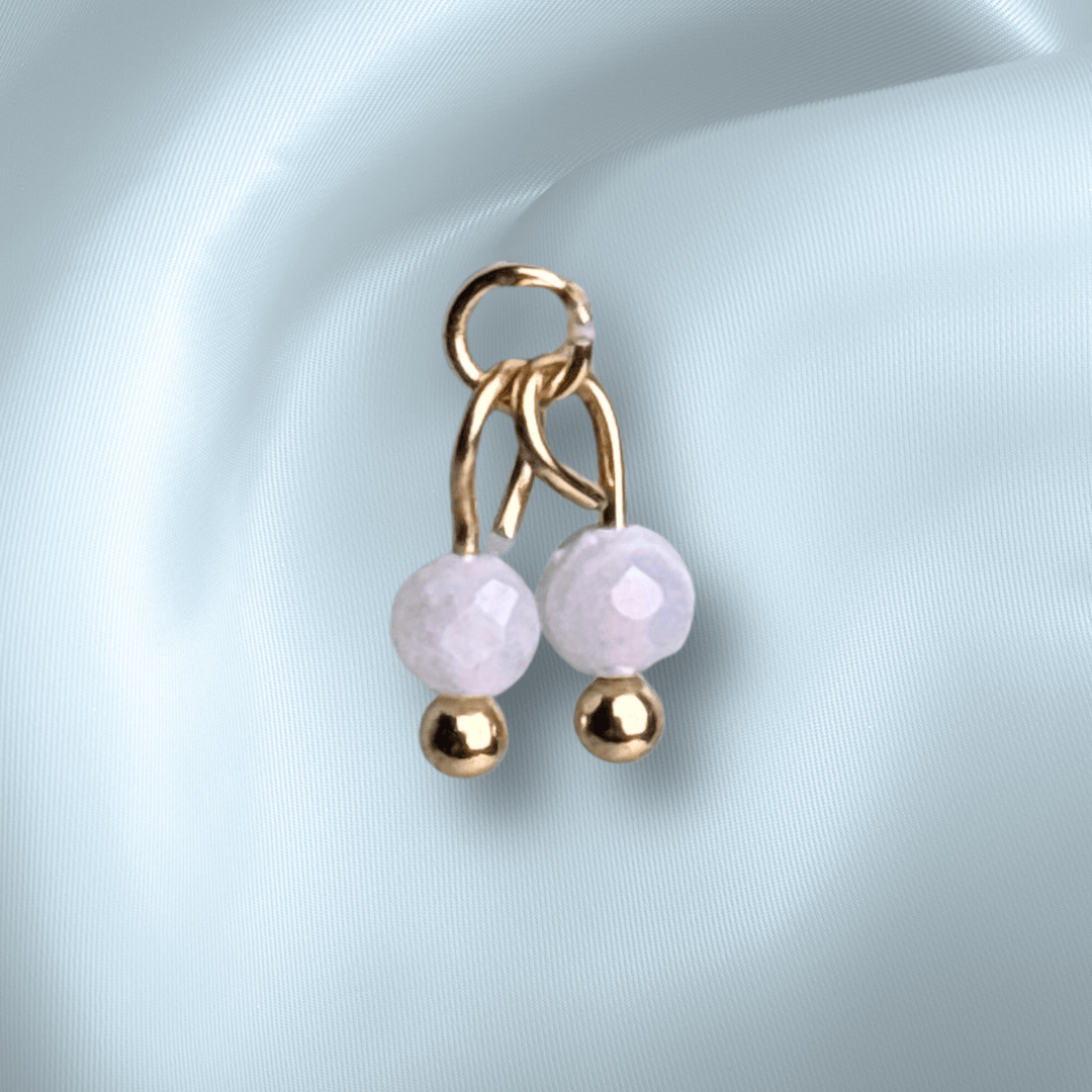 The Guide Crystals Blue Lace Agate Cherry Charm for Stud Earrings