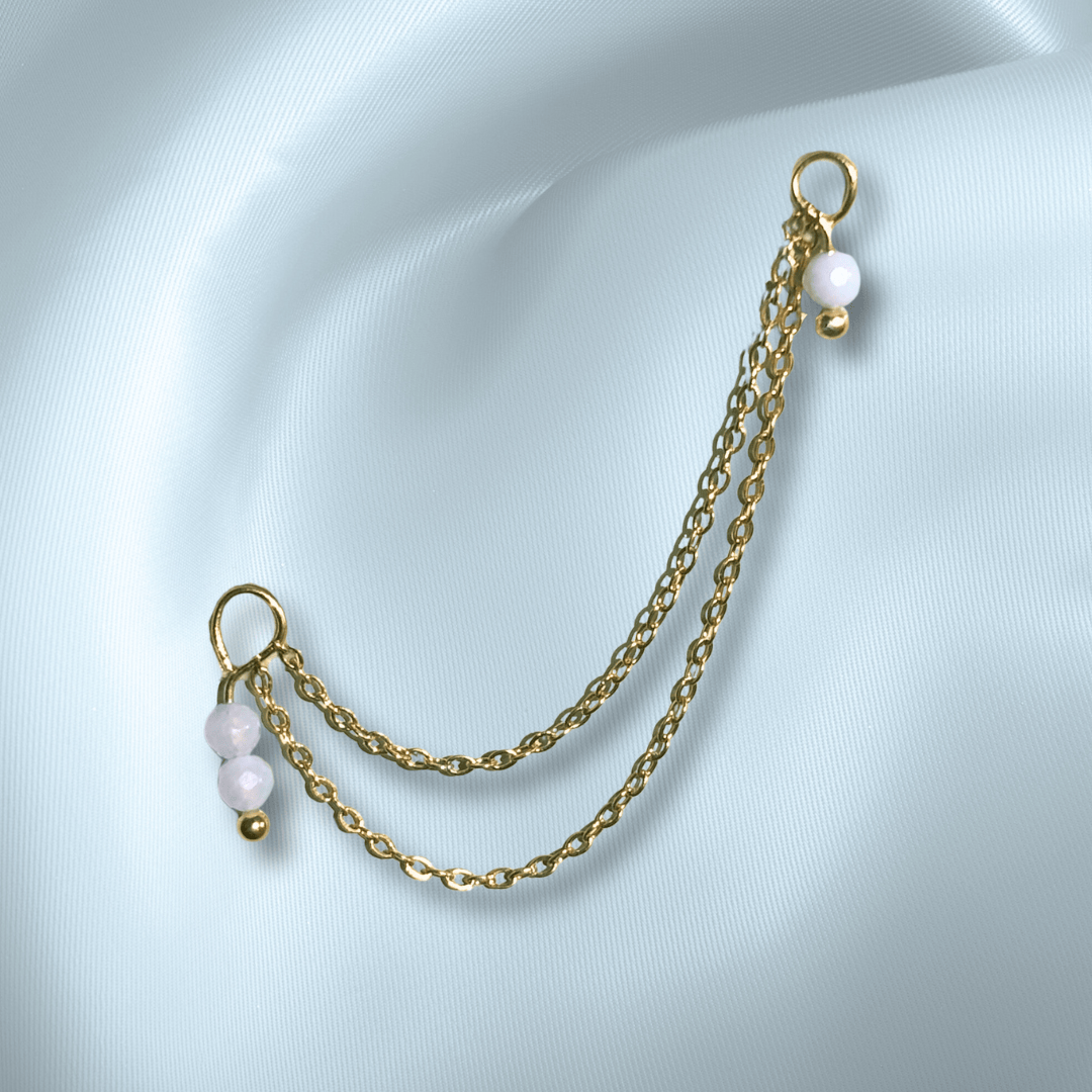 The Guide Crystals Blue Lace Agate Cordellia Chain Crystal Earring Charm