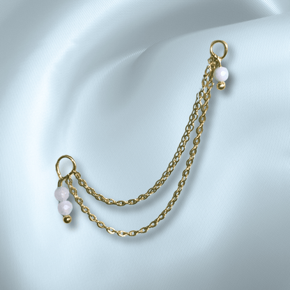 The Guide Crystals Blue Lace Agate Cordellia Chain Crystal Earring Charm